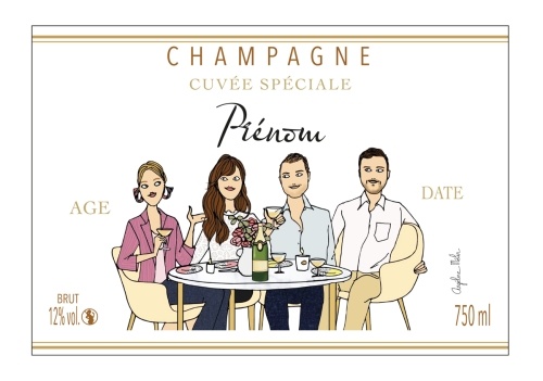 Étiquette autocollante de Champagne personnalisée pour fêter un anniversaire