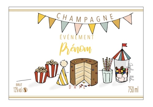 Étiquette de Champagne personnalisée pour fêter un anniversaire