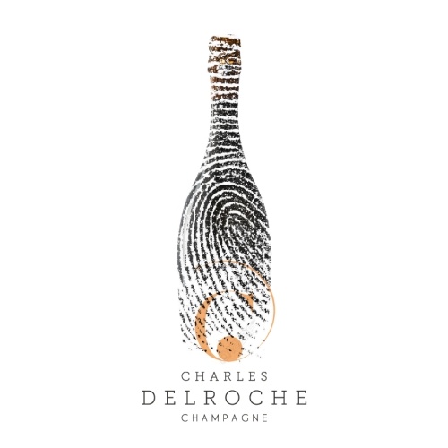 Bouteille de Champagne stylisé en empreinte digitale