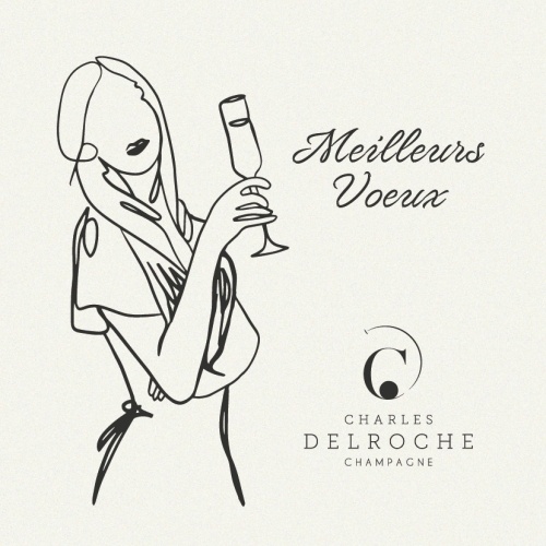 Jeune Femme stylisée avec une coupe de Champagne à la main