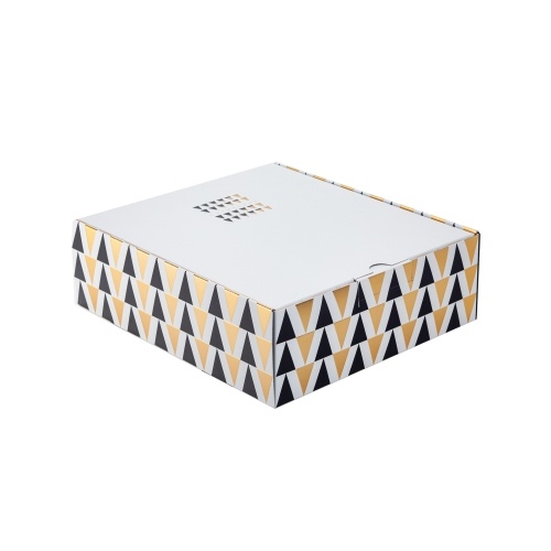 Coffret 3 bouteilles de Champagne noir et blanc avec triangles noir et or