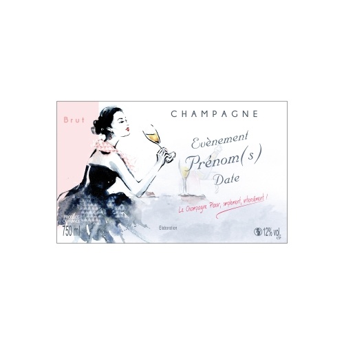 Étiquette de Champagne personnalisée pour un fêter un évènement