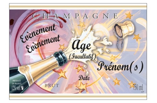 Etiquettes de bouteille de Champagne pour anniversaire