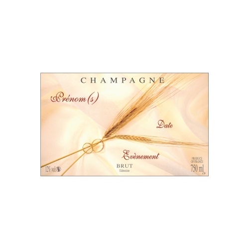 Étiquette de Champagne avec des brins de blé