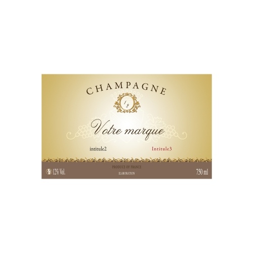 Étiquette de Champagne non-adhésive traditionnelle