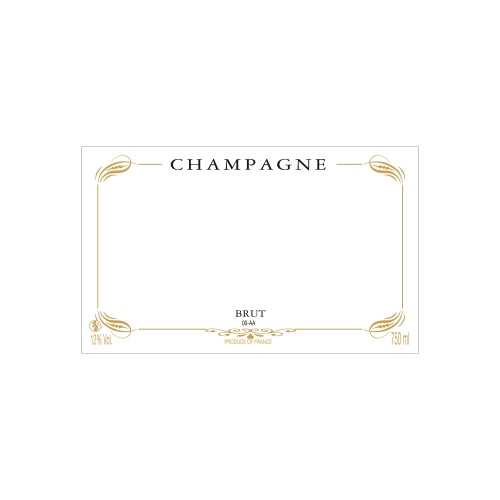 Étiquette de Champagne neutre avec un contour graphique couleur doré