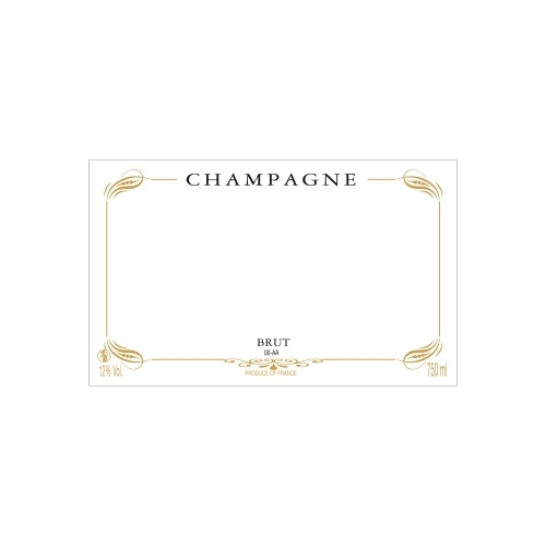 Étiquette de Champagne neutre avec un contour graphique couleur doré