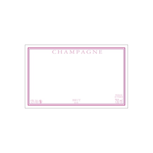 Étiquette de Champagne neutre avec un liseré rose