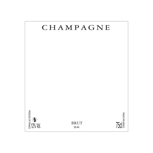 Étiquette de Champagne carrée neutre avec les mentions
