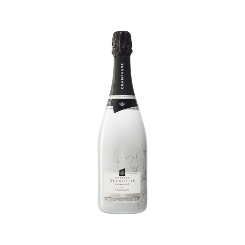 Bouteille de Champagne sleevée blanche