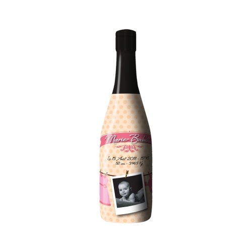 Sleeve sur bouteille dans les tons orange et rose