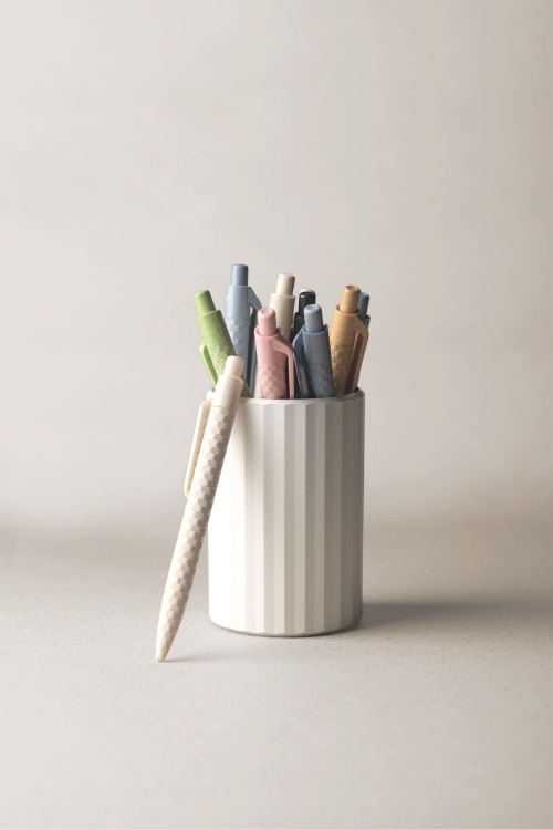 Stylo à bille en fleur de blé blanc