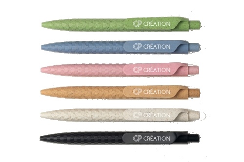 Stylo à bille en fleur de blé blanc